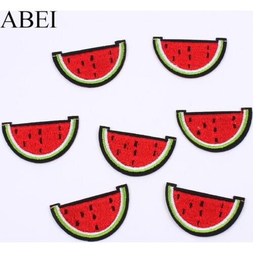 10pcs DIY Clothing Iron On Watermelon Sticker Sew On Cartoon Fruits Patch Handmade Patchwork Craft Jeans Coats Shoes Appliques