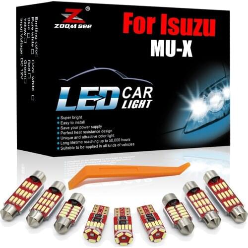 12-24V White Canbus LED Interior Kit 7pcs Isuzu mu-X mux (2013-2019) Vehicle Car License plate Dome Map Trunk Light Accessories