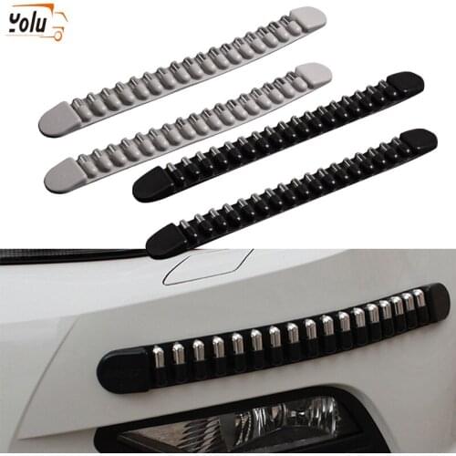 YOLU 4pcs Bullet Shape Car Anti Collision Strips Bumper Corner Autocar Sticker Decal Protector Guard Scratch Decoration Moulding