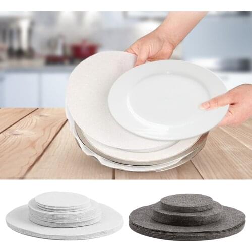 48PCS Felt Dish Protection Pad Bowl Anti-Friction Pad Soft Board Storage Packing Food Plate Divider Separator Protectors