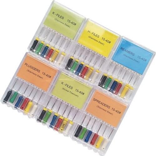 5box Dental Maillefer K R H Endo Files 15-40# Plugger Spreader REAMER Root Canal Cleaning File Handuse Dental Endodontic Files