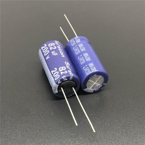 5Pcs/20Pcs/50Pcs 82uF 200V Suscon SL Series 12.5x25mm 200V82uF Aluminum Electrolytic capacitor