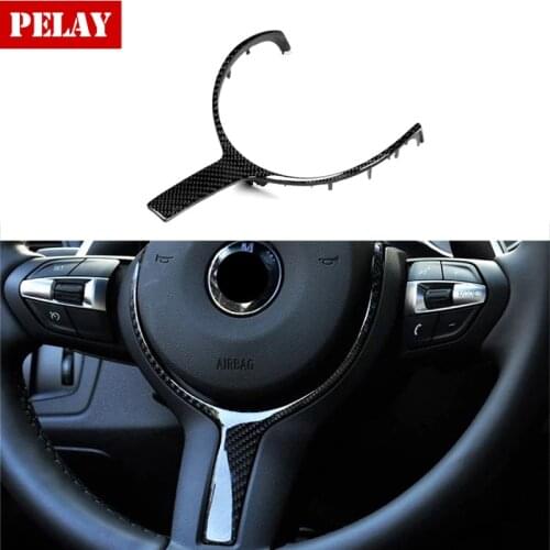 Rear Carbon Fiber Car Steering Wheel Trim Universal For BMW Vehicles M-Sport Gloss Black Steering Wheel Cover Interior Moulding