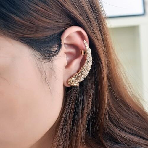 COWNINE Women Fashion Jewelry Girl Silver golden Ear Sweep Wrap Lady Ear Climber Leafs Ear Stud Earrings Brincos Bijoux