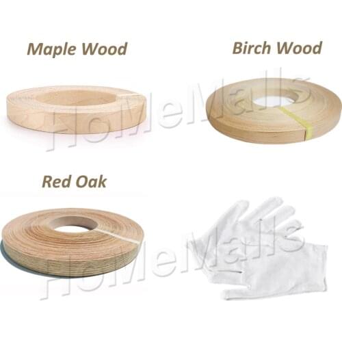 Wooden Edge Banding 15m Iron-on Plywood Roll Wood Edge Supply Furniture Wood Veneer with Hot Melt Adhesive Provide Gloves