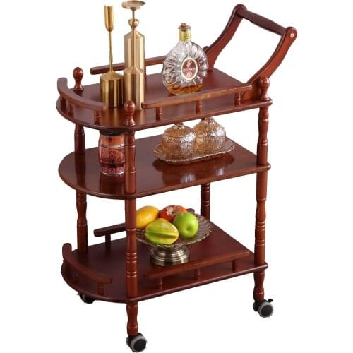 H1 Wooden European Small Bubble Equipment Shelf High-end Beauty Salon Hotel Trolley Hair Manicure Tool Cart Wood Metal Cheap