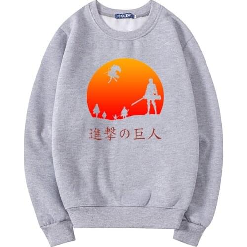 Cool Korean Style Shadow Pattern Anime Shingeki No Kyojin Tops Pullovers Attack on Titan Japan Word Printed Casual Hoodies