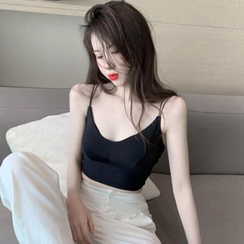 Womens All-match Sexy Back Strap V-Neck Vest Womens Bottom Tube Camis