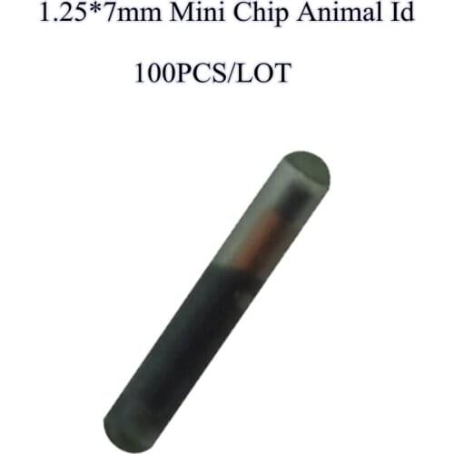 100pcs Mini RFID Transponder 1.25*7mm Fish Id Tags 134.2KHz Glass Tube EM4305 for Pet Animal Identification Tracking