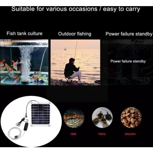 Monocrystalline Silicon 20W Outdoor Aquarium Fish Tank Oxygen Fish USB Aerated Household Supply Solar Portable Pump Energy I4M1