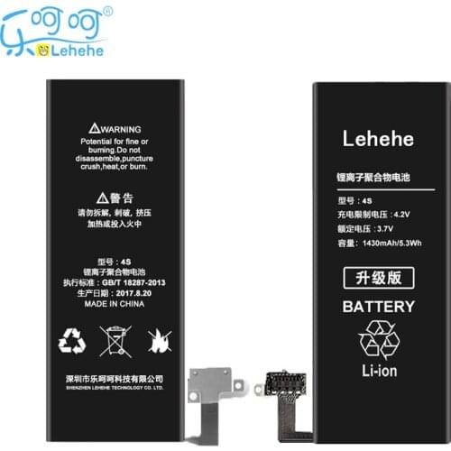 New Original LEHEHE Battery for Iphone 4s 1430mAh 100% High Quality 0 Cycle Smartphone Replacement Batteries with Tools Gifts