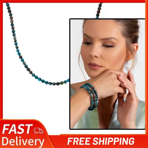 Both Bracelet Necklace Rosary 99 Apatite Natural Stone Accessory Woman Necklace Vintage Casual Jewelry Design Quality Best Gift