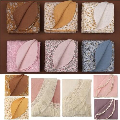 Pure Cotton Baby Receiving Blanket Soft Large Infant Bedding Blankets Sleeping Quilt Newborn Swaddle Wrap Photography Props