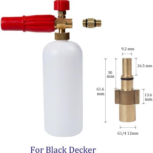 Foam Gun Snow Foam Lance For Black Decker High Pressure Washer Foam Generator With Adjustable Sprayer Nozzle Car Cleaning Tools