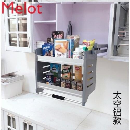 Lifting Pull-down Blue Pull-Blue Kitchen Cabinet Pull-out Basket Wall Cupboard Storage Rack Kitchen Cabinet Upper Cabinet Rack