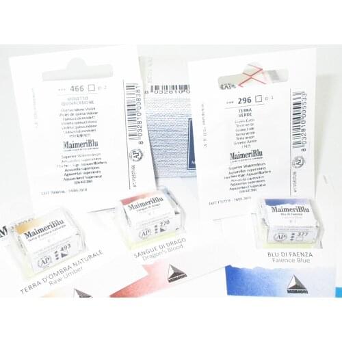 Maimeri Blu Superior Handmade Artists Watercolours Individual Half Pans 440-560