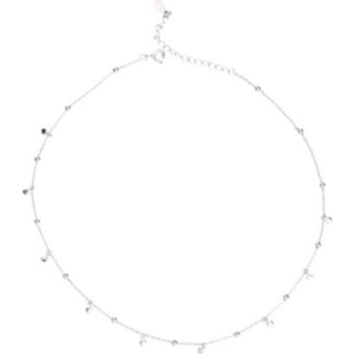 Silver Geometric Round Choker Necklace for Fashion Women Minimalist Fine Jewelry Cute Accessories Gift