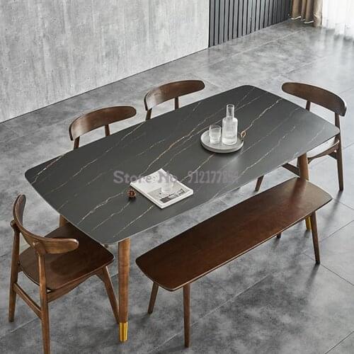 North American Imported Ash Wood Dining Chair Small Apartment Nordic Home Bench Modern Minimalist Solid Wood Dining Chair Combin