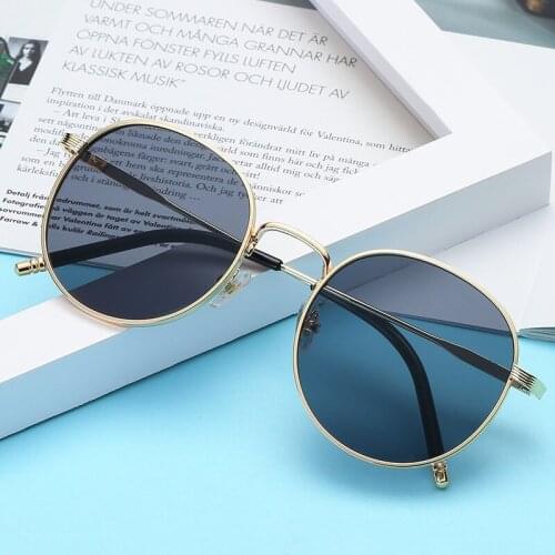 New Fashion Retro Round Frame Sunglasses Personality Wild Ocean Sun Glasses Men And Women Trendy Eyeglasses For Lady Eyewear