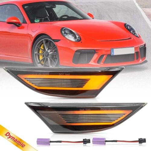 Squential Led Side Marker Indicator Turn Singal Blinker Light For Porsche 911 991 718 981 982 Cayman Boxster Carrera Targa Turbo
