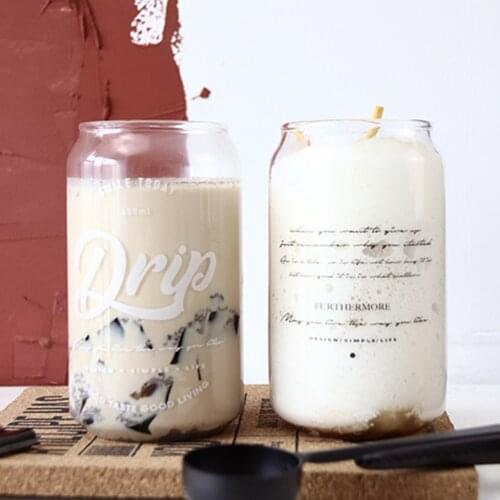 Shake Glass Dessert Cup Cola Mug Can Shape Glass Fashion Water Milk Juice Simple Juice Cup Beer Glass