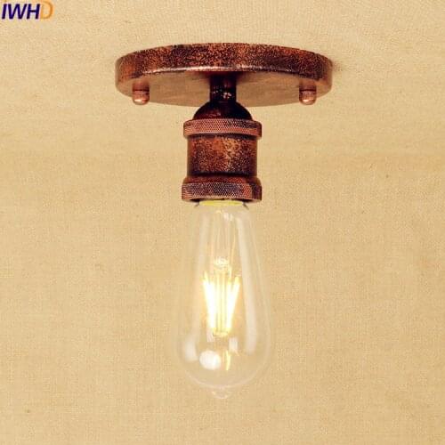 IWHD Rust Edison LED Ceiling Lights Fixtures Living Room Lamp Vintage Ceiling Light Industrial Flush Mount