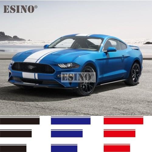 Universal Racing Style Stripes Carving PVC Vinyl Decals Hood Roof Trunk Car Full Body Sticker Set for Mustang GT350 GT500 Shelby