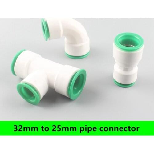 32Mm To 25Mm Straight Elbow Tee Water Pipe Quick Connector Reducing Joint PVC/PPR/PE Pipe Adapter Garden Irrigation Water Tank