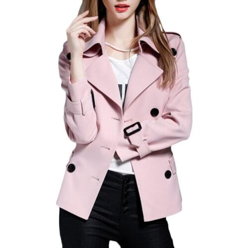 Spring Autumn New Korean Short coat overcoats High Quality Women Plus Size Windbreaker coats Womens Casual Trench coats F759