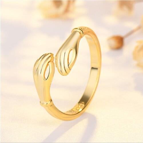 VENTFILLE 925 sterling silver two-handed embrace open ring romantic love embrace high-quality jewelry