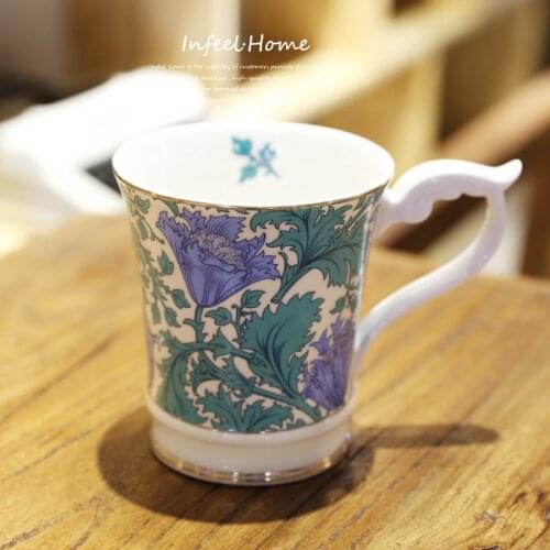 1pcs Cartoon Tulip Bone China Mugs Ceramics Coffee Milk Breakfast Cup Drinkware Cute Xmas Gift Free Shipping