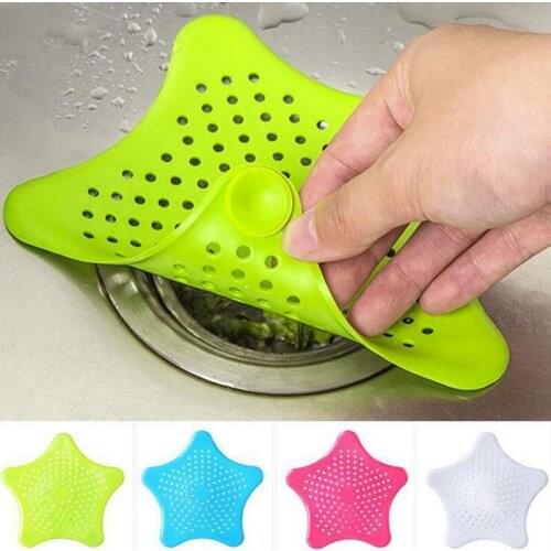 1Pc Star Sewer Outfall Strainer Bathroom Sink Filter Anti-blocking Floor Drain Hair Stopper Catcher Kitchen Bathroom Accessories