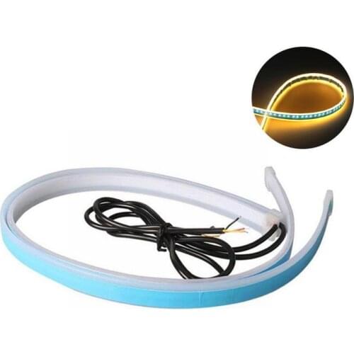 Car LED ultra-thin daytime running light dual-color with accessories to tear-eye light silicone guide, car water turn light G9U8