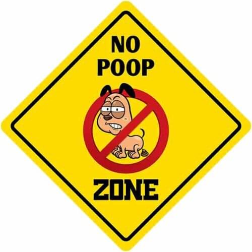 Funy warning Car Sticke No Poop Zone Sign decal Vinyl Fine Decal Waterproof sunscreen Accessories Graphics,13cm*13cm