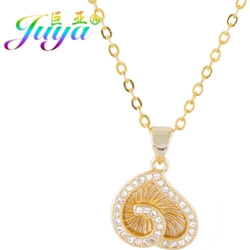 Juya Fashion Jewelry Necklace Micro Pave Zircon Infinity Heart Pendant Necklace For Women Evening Party Jewelry