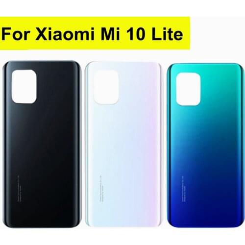 6.57" For Xiaomi Mi 10 Lite Battery Cover Door Back Glass Mi10 Lite 5G Rear Housing Door Case Battery Cover Replacement Parts