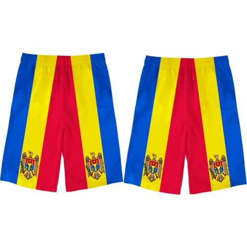 MOLDOVA male youth beach shorts diy free custom made name number photo mda nation flag md country college casual shorts
