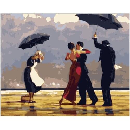 Dance in rain abstract pictures painting by numbers cuadros decoracion acrylic oil paintings on canvas 40*50cm wall art E177