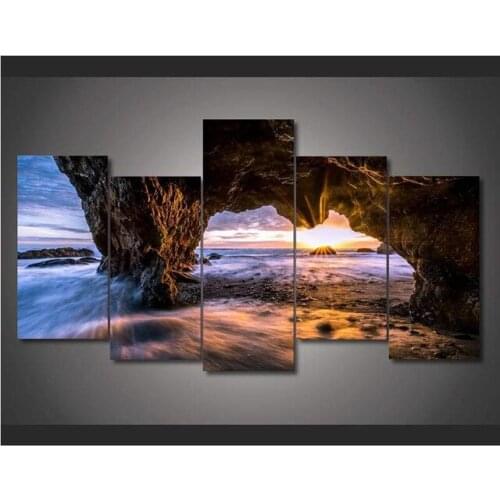 New 5 Pieces/sets Canvas Art Canvas Paintings HD El Matador State Beach Painting Wall Home Decoration for home on Canvas\C-556