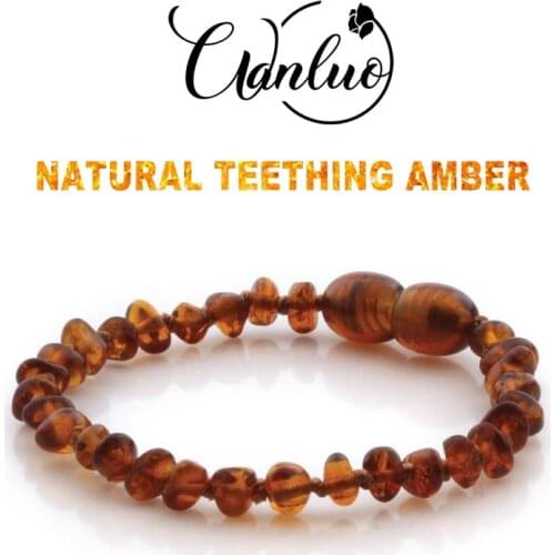 Original Amber Teething Bracelet for Baby Natural Baltic Ambar Jewelry for Adult Women Bracelets Anklets Colar 12-50cm Handmade