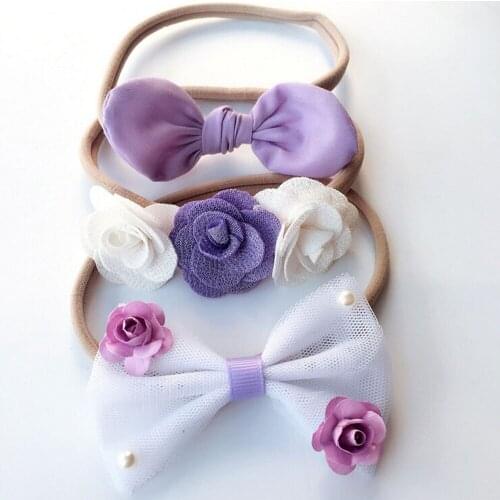 Hair Band 2019 Fashion Elastic 3Pcs/set Kids Girl Baby Toddler Bow Headband Hair Band Headwear baby Gift #40
