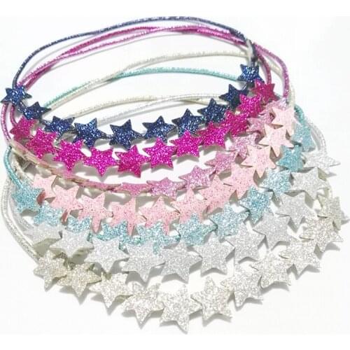 6pcs/lot Glitter Stars Headbands for Newborn Baby Girls Hair Accessories Shinny Elastic Hair Bands for Kids
