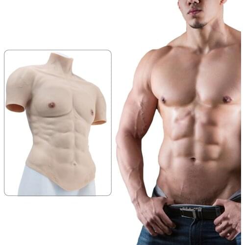 Realistic fake Silicone muscle suit Belly false Simulation Macho Cosplay costume Male Fake Chest Bodysuit Muscles