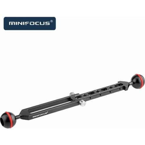 Adjustable Telescopic Double 1" Ball Arm for Connecting Strobe/Video Light arm to Underwater Housing Diving Camera Tray Handle