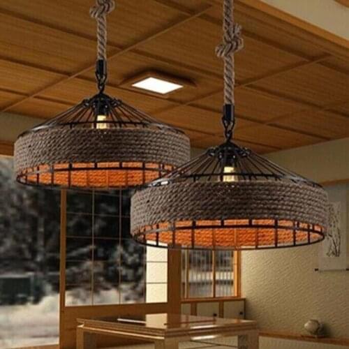Retro Rh Industrial Pendant Lamps Light Iron Rope For Warehouse Vintage Pendant Lights E27 Bulbs Edison Ac110v/ac220v Lighting