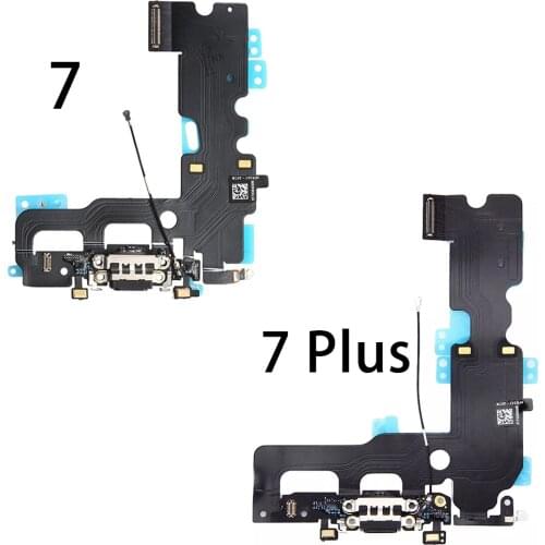 FOR IPHONE 7 PLUS CHARGING PORT REPLACEMENT PART CHARGING PORT MICROPHONE HEADPHONE JACK FLEX CABLE BLACK