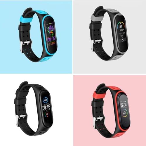 Silicone Replacement Ventilate Sport Soft Wrist Strap for Miband 5 4 3 Wristband For Xiaomi Mi Band 3 4 5 Glitter Strap