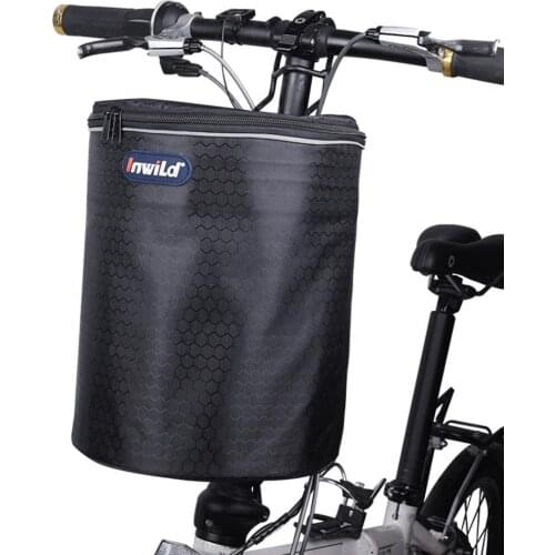 Bike Handlebar Bag Bike Basket with Collapsible Bicycle Front Bag with Reflective Strap for Shopping Scooters Balance Bikes