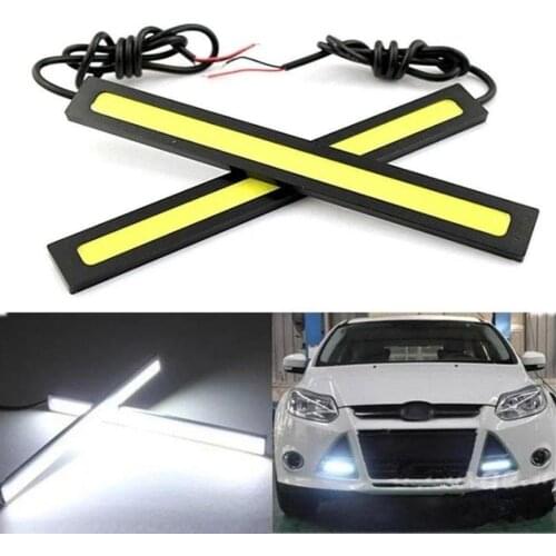 2pcs Car LDE COB Super Bright Daytime Running Lights Flexible Waterproof Auto Turn Signal Brake Side Headlights LED Strip