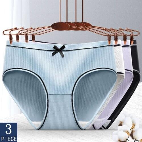 3Pcs/Set Cotton Panties Female Underpants Sexy Panties For Women Briefs Underwear Plus Size Pantys Lingerie M L XL XXL
